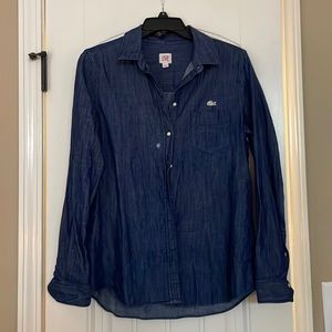 Lacoste Live Women’s Blue Jean Button Up Size M